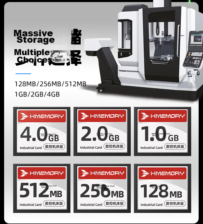 Huacun CF Card 2GB CNC Machine Fanuc Industrial CF Storage Card Mitsubishi M70 Siemens Frank FANUC System Machining Center CNC Lathe Milling Industrial Control Storage Card 4