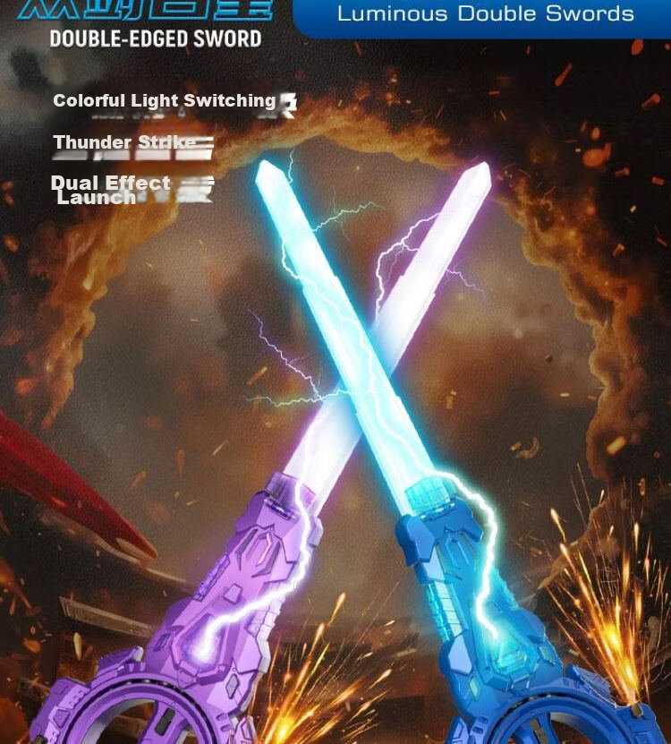 MAILE KID Dual Insert Double-Blade Glowing Red and Blue Lightsaber Interstellar Battle Retractable Sword Toy for Boys Kids Birthday Gift 7