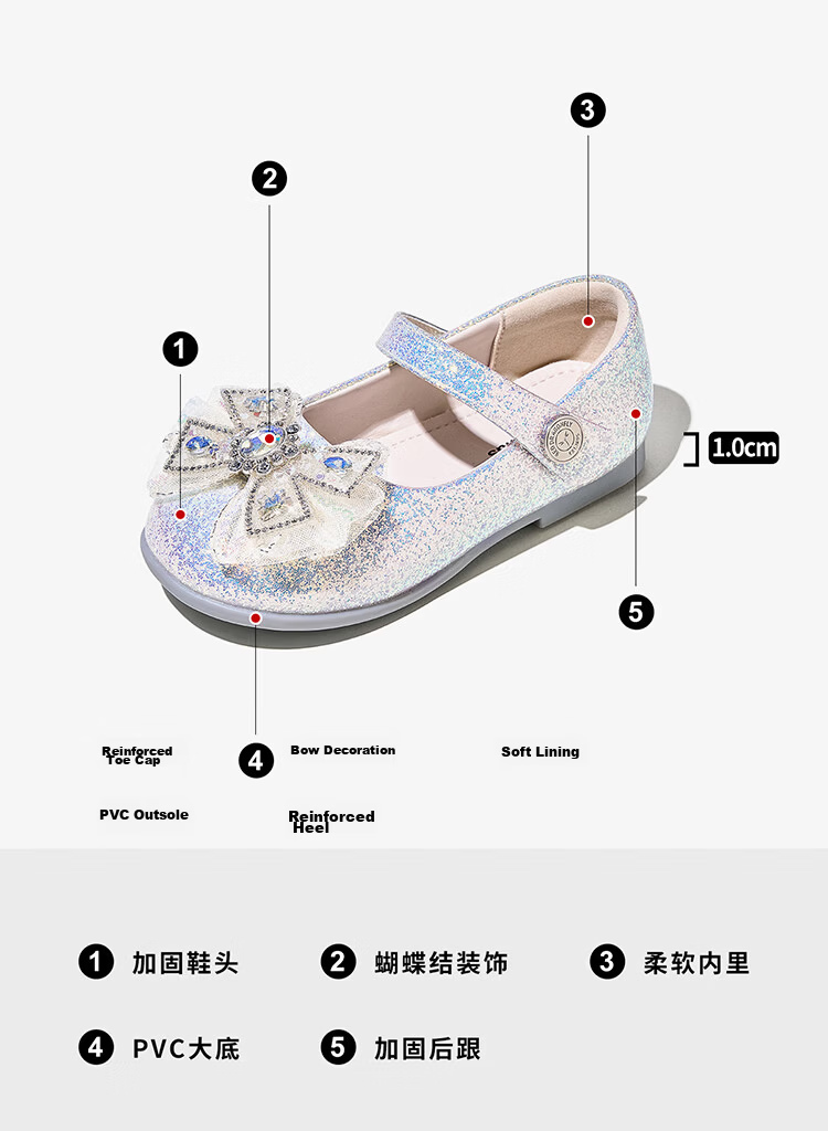 Red Dragonfly Girls' Shoes 2026 Spring Children's Single Shoes Elsa Princess Small Leather Shoes Q61BD025 Pink Size 27 2