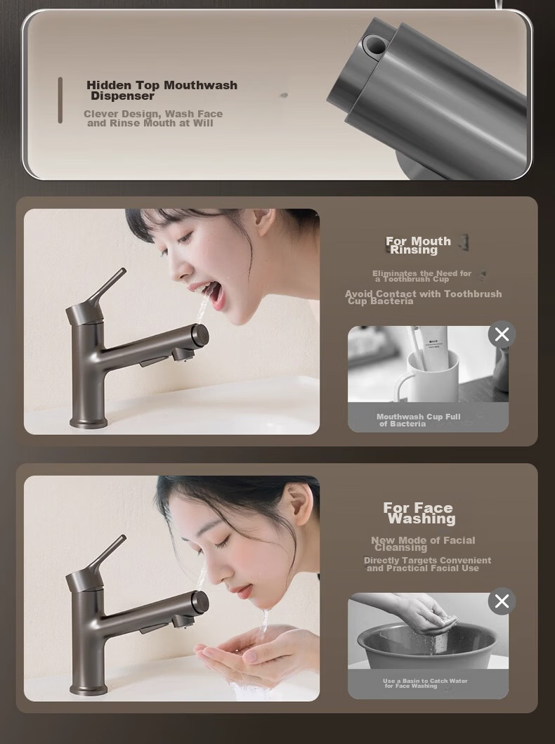 ARROW YJ Multifunctional Pull-Out Hidden Basin Faucet Single Handle Hot and Cold Mixer Tap for Washbasin 7