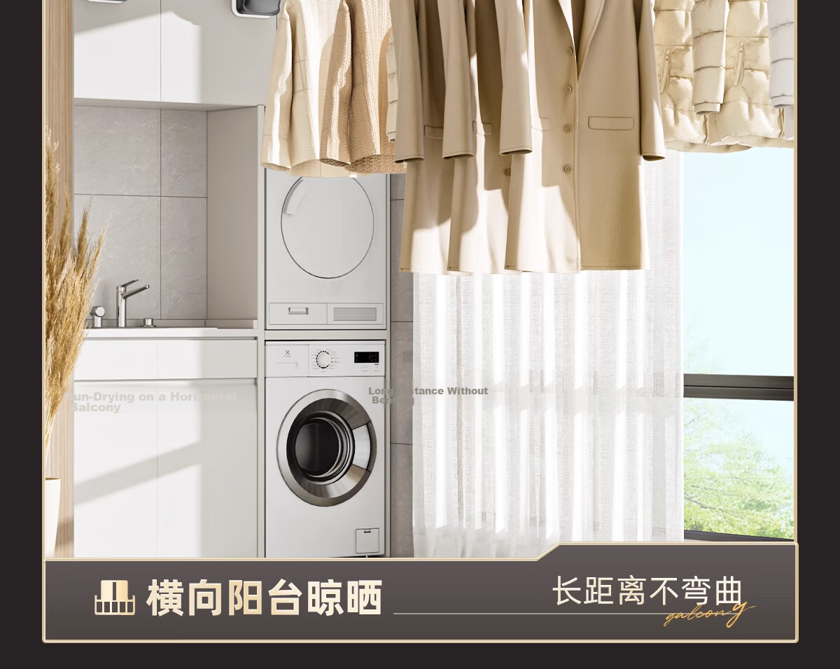 MYMOODHOUSE Telescopic Clothes Drying Rod No-Drill Bathroom Shower Curtain Rod Curtain Rod Clothes Hanger Adjustable 70-120cm 15