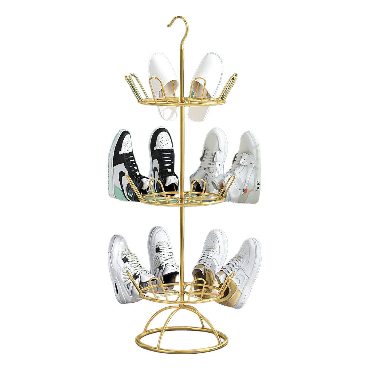 Jingxun Shoe Rack, Indoor Shoe Hanger with Hooks, Outdoor Balcony Drying Rack, Storage Shelf for Shoes, 3 Tiers