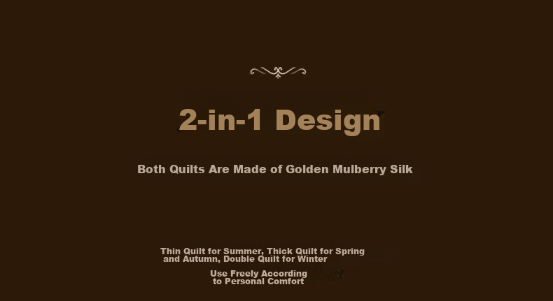 Fuanna 100% Pure Gold Mulberry Silk Quilt Wedding Double-Layer Quilt Set Approx. 8.8 Jin 203*229cm 14