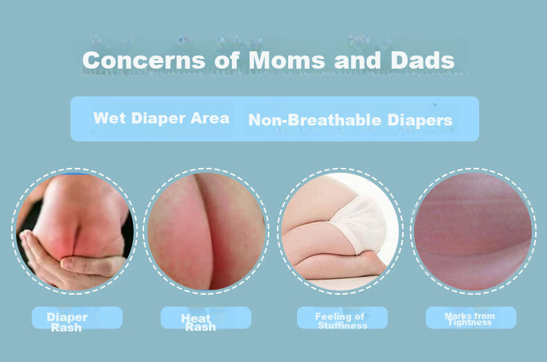FumanTu Baby Diapers Newborn Organic Cotton Washable Foldable Thick Breathable Soft Training Pants 3