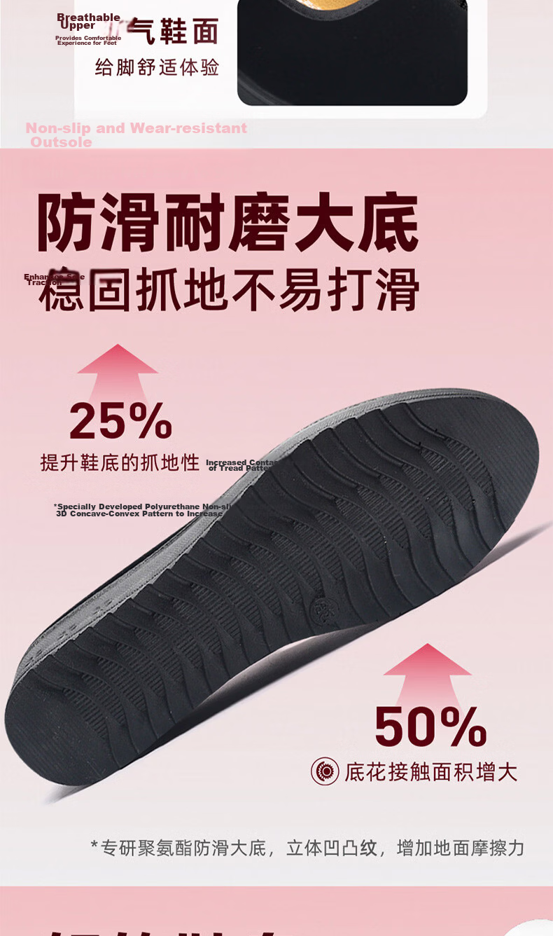 Lifeng Old Beijing Cloth Shoes Women Shallow Mouth Mom Shoes Casual Comfortable Soft Sole Breathable Dance Work Black Cloth Shoes Black 37 3