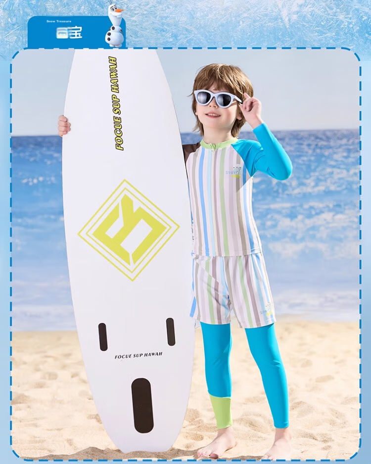Disney Kids Boys Long Sleeve Long Pants Two-Piece Sun Protection Swimwear A-Class Hot Spring Swimming Suit D35270 Orange Olaf Size 110 3