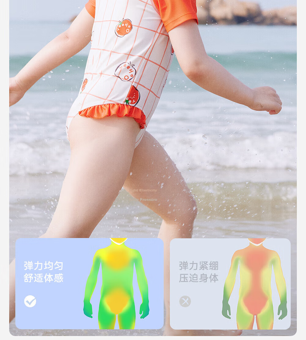 YEEHOO Kids Short Sleeve One-Piece Swimsuit Unisex Children's Thermal Spring Swimwear Summer Sun Protection UPF50+ 13