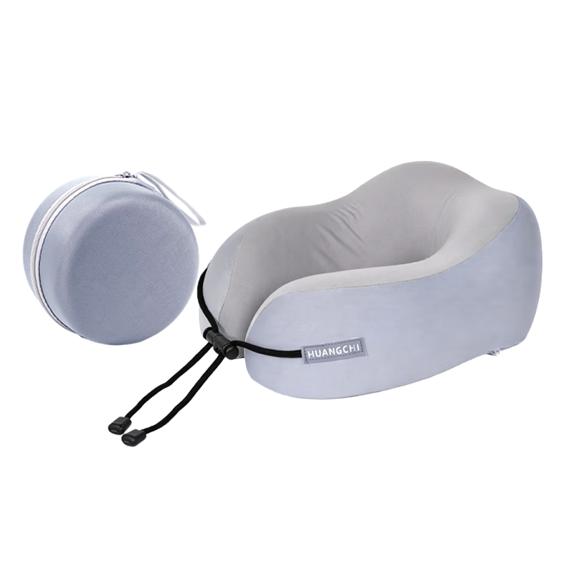Huangchi U-Shaped Neck Pillow Memory Foam Travel Pillow Gray