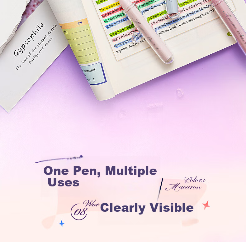 M&G Stackable Color Highlighter Pen Student Marker 4 Colors APMV09F2 Watercolor Pen Gift 17