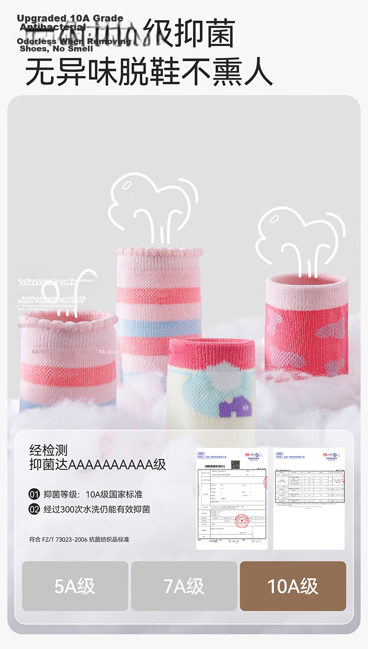 YEEHOO Deodorizing Sports Socks Antibacterial Thin Kids Anti-Pilling Mesh Mid-Calf Cartoon Socks for Boys and Girls 9