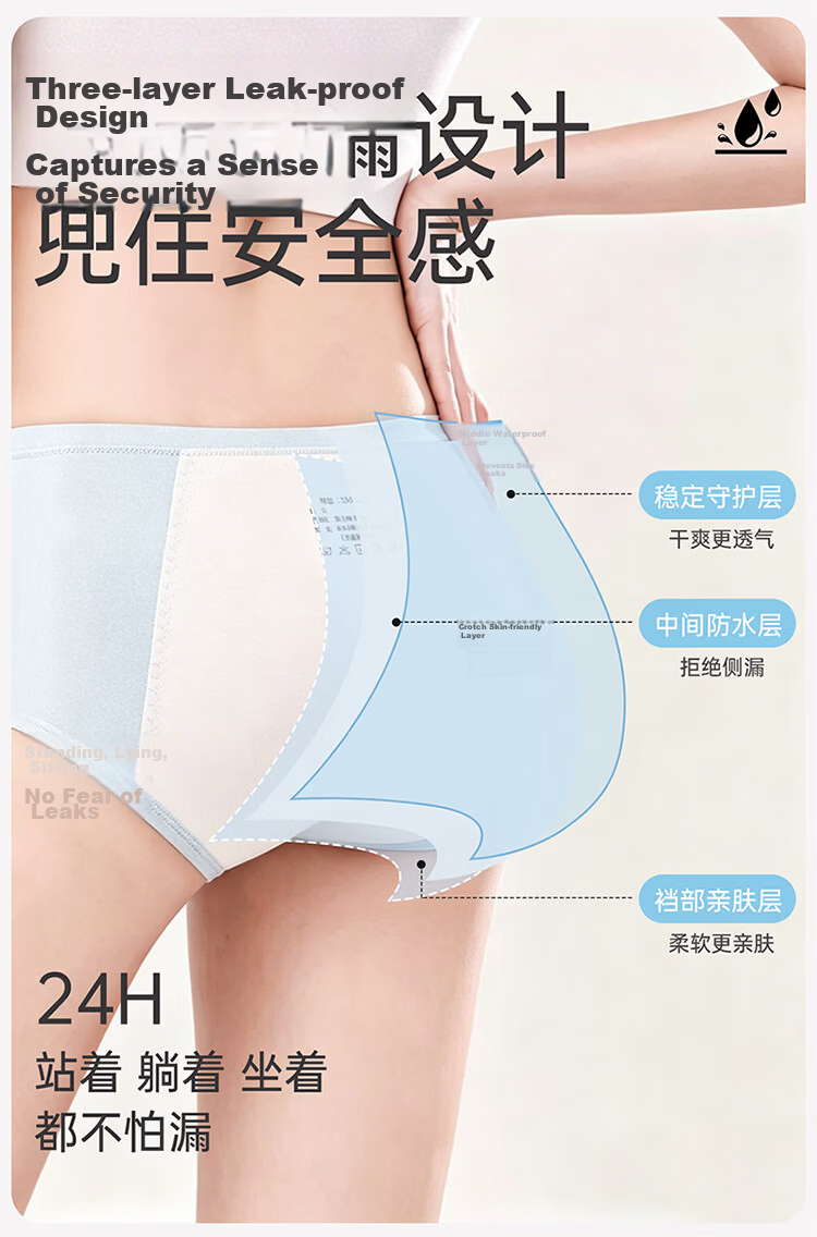 Hongdou Girls' Underwear for Preteens, 12-Year-Old Girls' Menstrual Leak-Proof Shorts for Middle and High School Students 6