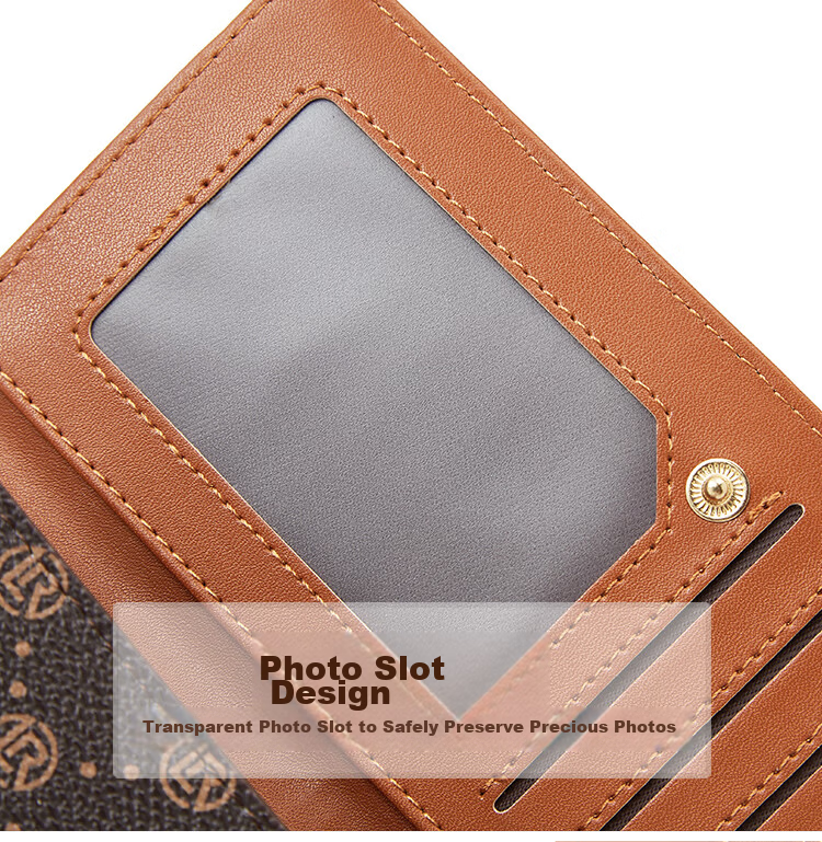 Old Man Head Women's Large Capacity Long Card Holder Tri-Fold Wallet Money Clip Clutch Coin Purse Light Luxury Girlfriend Birthday Gift 19