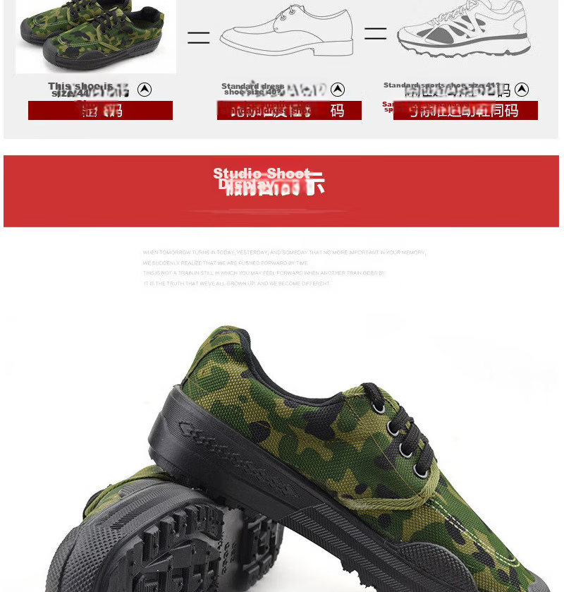 Laobaojia Camouflage Liberation Shoes Military Training Low-top Work Shoes Outdoor Construction Anti-slip Labor Protection Rubber Shoes Unisex Black Size 38 8