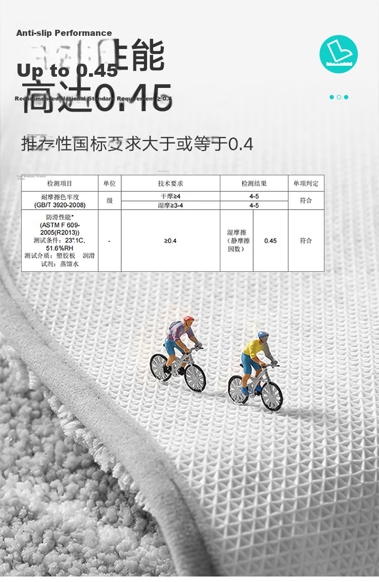 Da Jiang Bathroom Mat Toilet Bath Door Water Absorbent Non-Slip Flocked Bathroom Rug 60x90cm 9