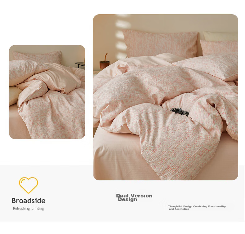 MUJI 100% Cotton Bedding Set 4-Piece Bed Sheet Duvet Cover Set 220x240cm for 1.8/2.0m Bed 5