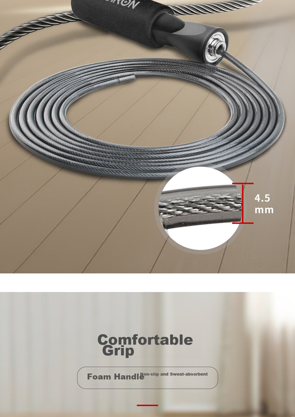 PROIRON Puli'ai Jump Rope Steel Wire Speed Rope for Adults, Primary And Secondary School Students' Exams And Competitions, Specialized Training Rope 6