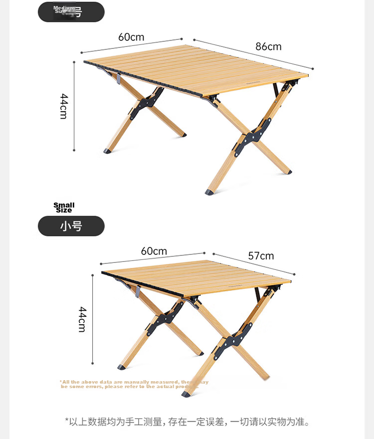 Naturehike Nuoke Star Simple L01 Aluminum Alloy Egg Roll Table Portable Outdoor Camping Picnic Folding Table Black Large 20