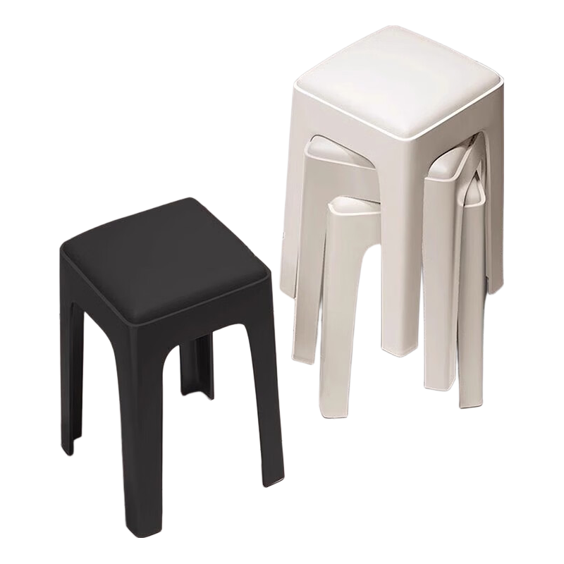 40,000 Kilometers Plastic Stool Thickened Stackable Square Stool Modern Simple Durable Dining Stool Spare High Chair