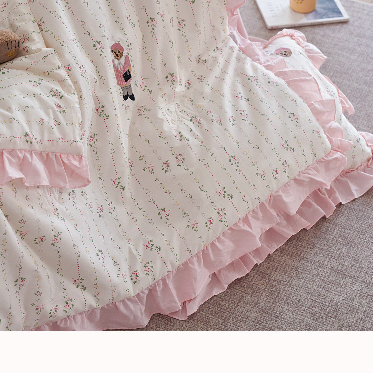 Teenie Weenie Cotton Summer Quilt Antibacterial Machine Washable Lightweight Air Conditioning Blanket Girl Style Double Bed 200*230cm 19