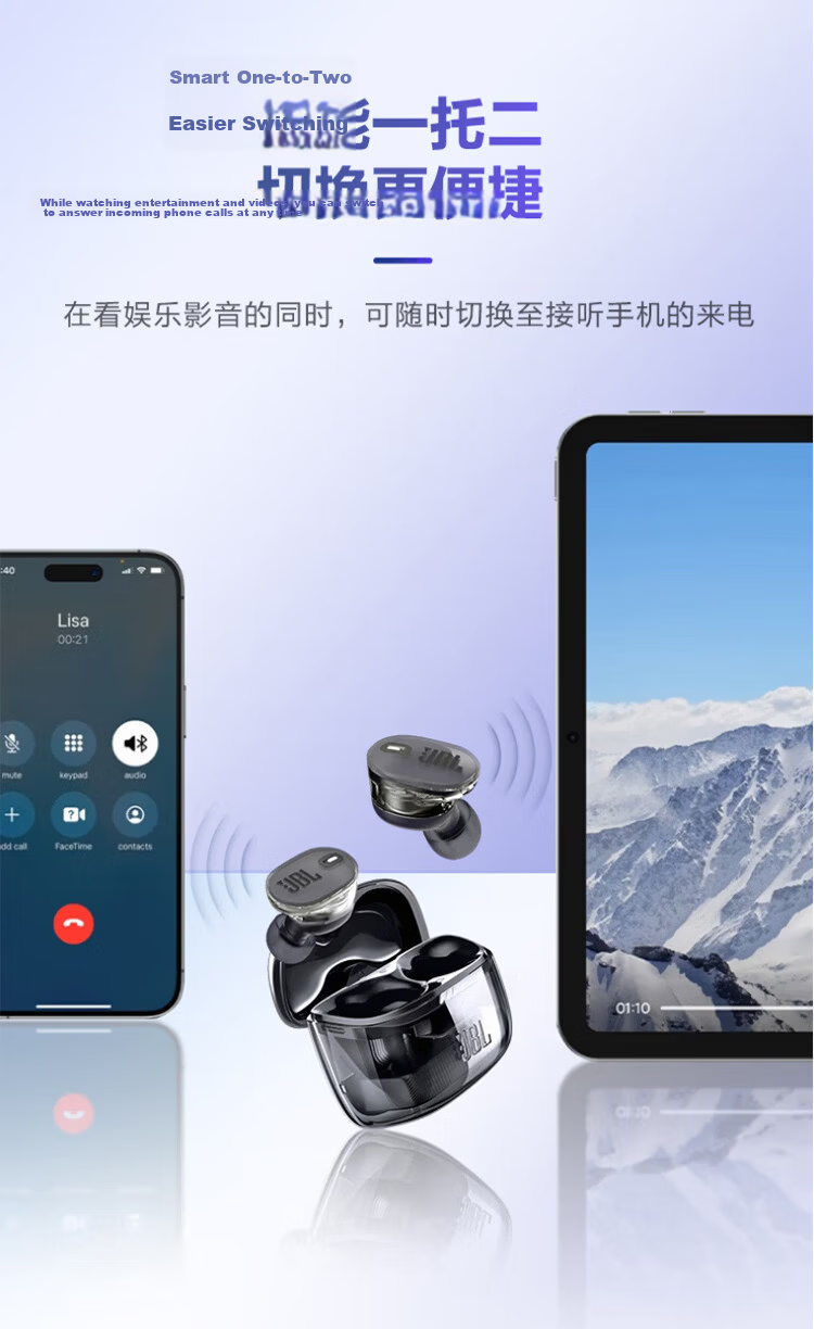 JBL TUNE BUDS 2 True Wireless Bluetooth Earbuds Active Noise Cancelling Sports Earphones Compatible with Android In-Ear Mic Gaming Earbuds Matte White 8
