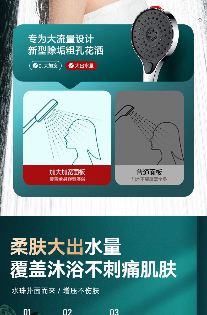 HOMK Seiko Shower Head Set with Hose, High-Pressure Shower Head for Bathroom Bathing, New Model 30