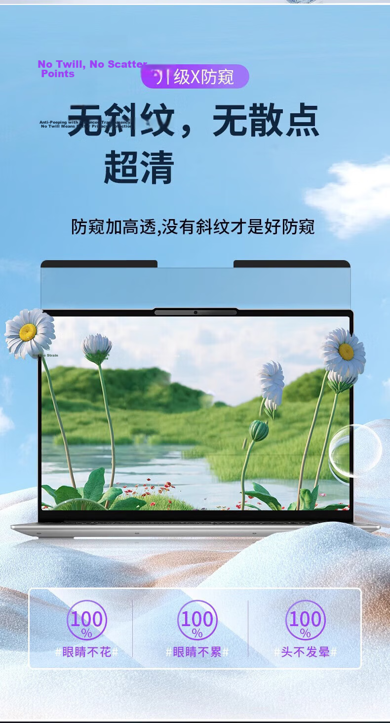 GOLDEN RAY Laptop Privacy Screen Protector 14 Inch 16:9 Universal Magnetic Matte Anti-Spy Film for Lenovo Asus Dell HP Toshiba 2