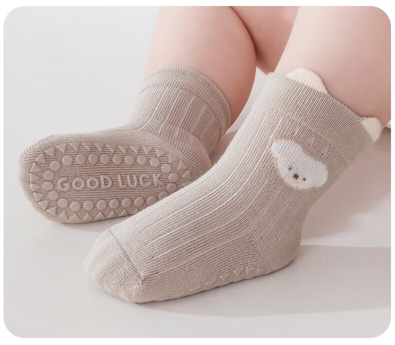 Aibao Baby Floor Socks Spring and Autumn Indoor Cooling Walk Socks Non-slip Mid-calf Early Education Socks 3 Pairs M Size T381 9