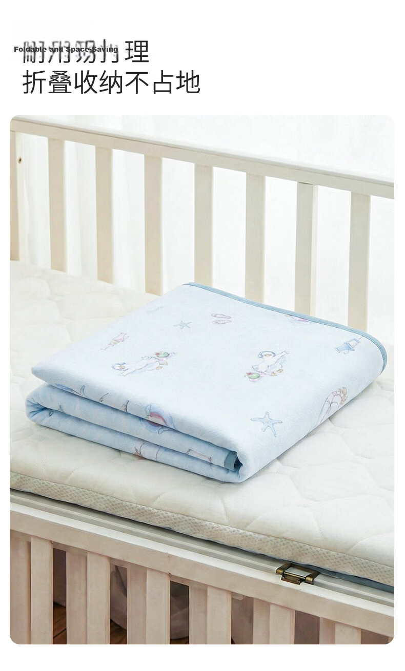 EMXEE Baby Cooling Mat A-Class Silk Linen Infant Newborn Special Children's Cooling Mat Baby Kindergarten Mat Mermaid Princess 27