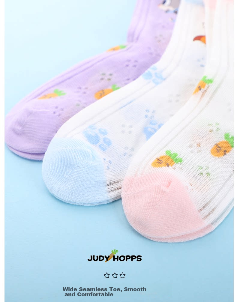 Disney Zootopia Girls Socks Spring Summer Thin Mesh Princess Judy Cotton Socks 7