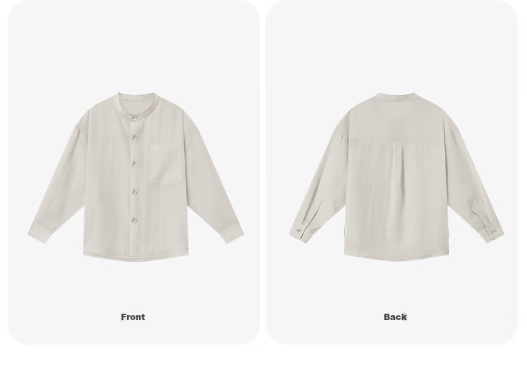 Duoduo Kids Casual Shirt Summer Small Stand Collar Children's Lightweight Breathable Jacket Simple High-End Versatile Kids Top 43