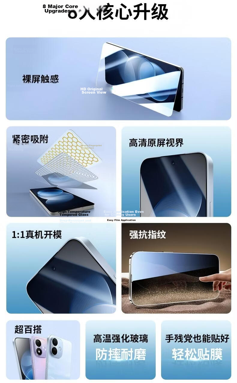 Langling [2 Pieces] Tempered Glass Screen Protector for Xiaomi Redmi Note 17 Pro, HD Clear, No Black Edges, Anti-Drop, Scratch-Resistant, Anti-Fingerprint Film 2