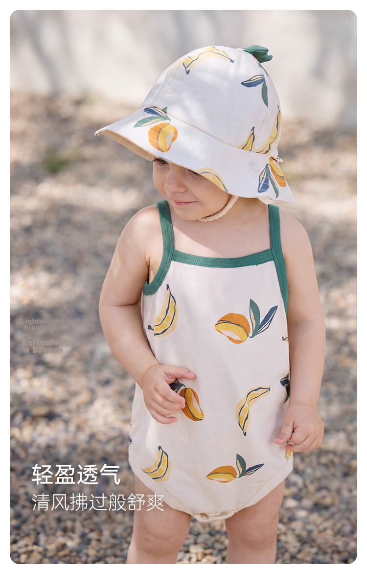 Babylove Baby Sleeveless Romper Summer Thin Cotton Bodysuit Toddler Triangle Jumpsuit Fruit Light Summer 5