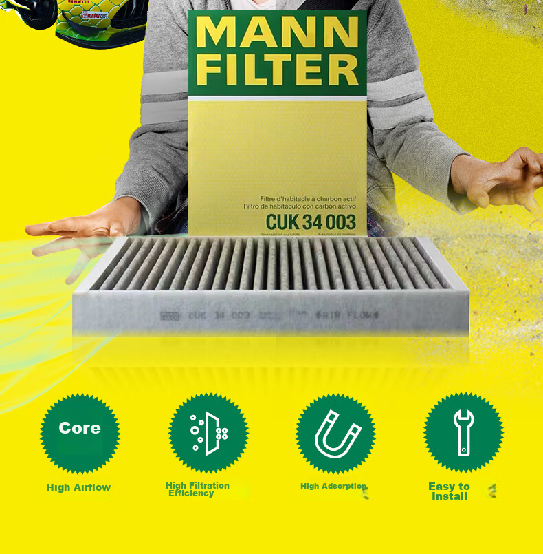 MANNFILTER Carbon Cabin Air Filter CUK1919M/CUK19030 for Corolla, Levin, Camry, Crown, RAV4, Jaguar 5