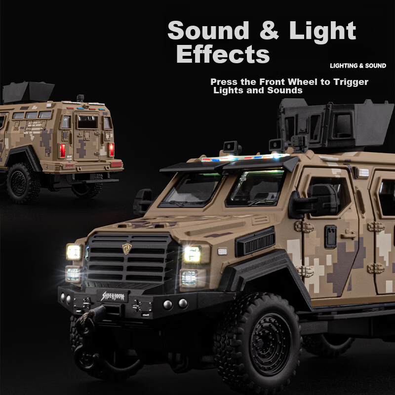 Chiyu Chewan Armored Vehicle Toy Saber-toothed Tiger Realistic Military Model Tank Alloy Car Model Toy Gift for Boys 2