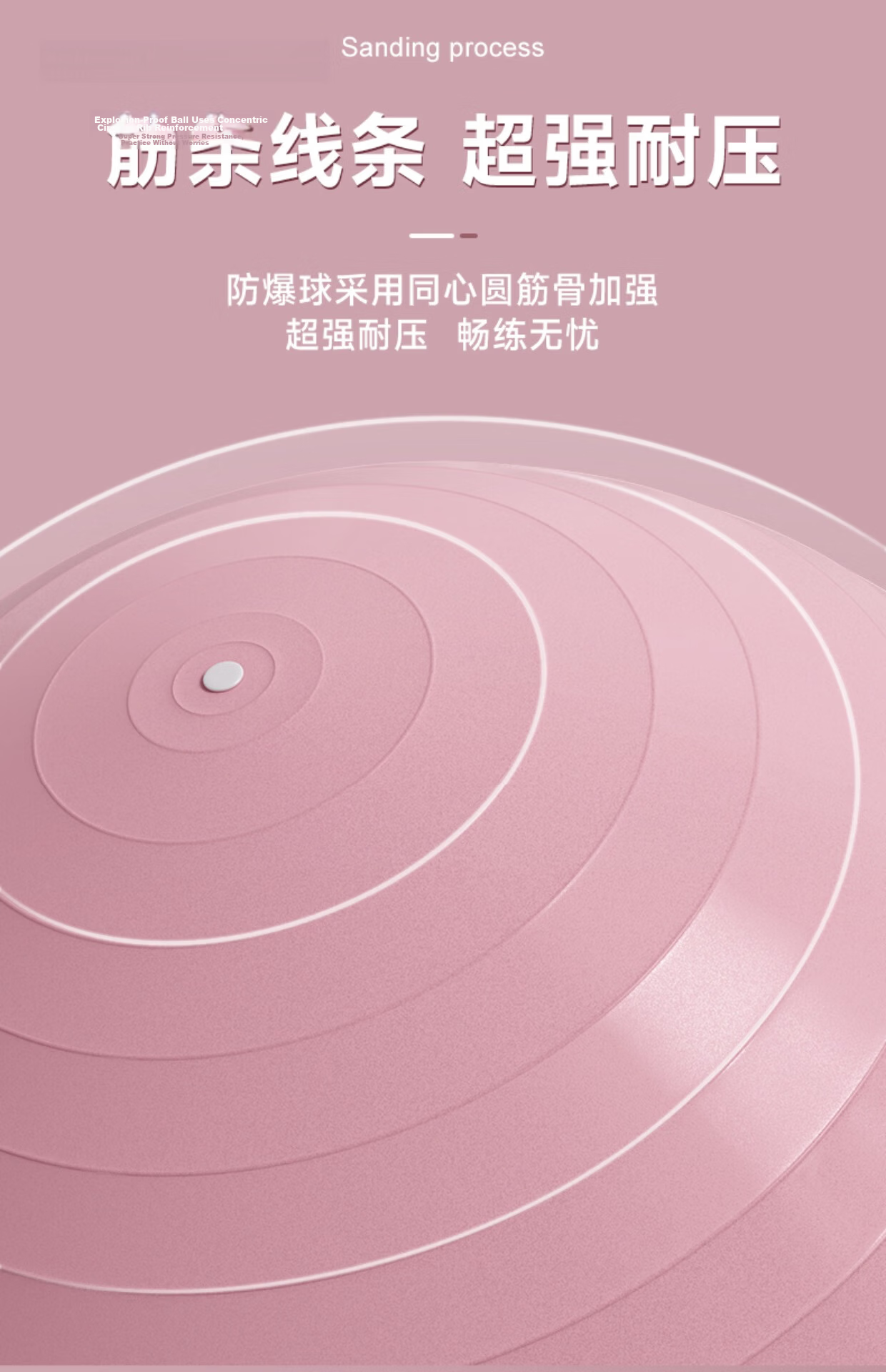 361° Yoga Ball Thickened Explosion-Proof Swiss Ball Maternity Delivery Ball Fitness Rolling Back Balance Large Yoga Ball Pink 16