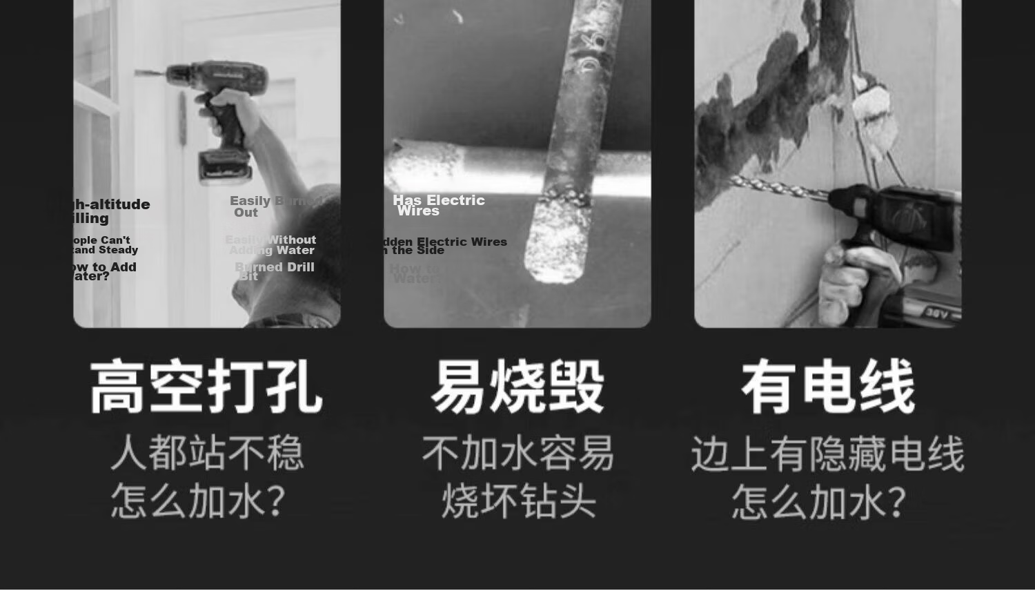 DAIEN Tile Drill Bit Dry Hammer Drill Marble Tile Glass Hole Saw Thickened Diamond Grit 12mm 8