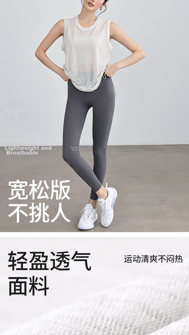Free Style Women's Sports Short Sleeve Running Quick-Dry Loose Sleeveless Drawstring Top T-Shirt Pilates Yoga Fitness Cover-Up Spring Summer 2