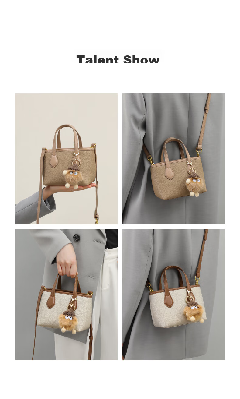 Viney Women's Handbag, Cowhide Bucket Bag, Light Luxury Crossbody Tote Shoulder Bag, Practical Birthday And Mother's Day Gift for Mom 7