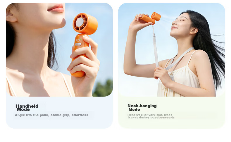High-Speed Handheld Folding Mini Portable Fan 100-Speed Ultra-Strong USB Rechargeable Small Silent Fan for Dormitory Outdoor Camping, White 12