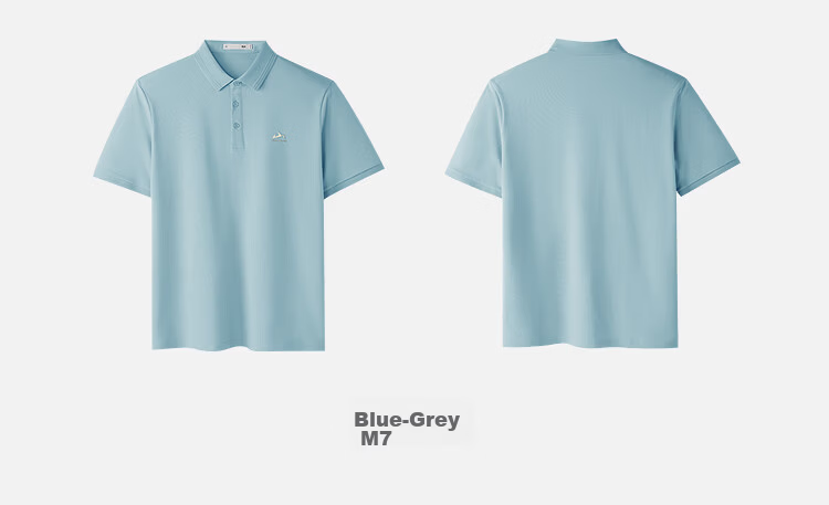 HLA Short Sleeve Polo Shirt Men 26 Mountain Not High Series Summer 190/108A Light Gray 28
