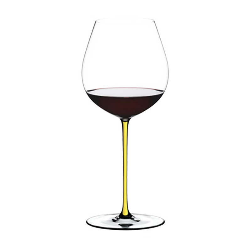 RIEDEL Brilliant Old World Black Pinot Noir Wine Glass Yellow Stem Austrian Handmade 705ml Single Piece