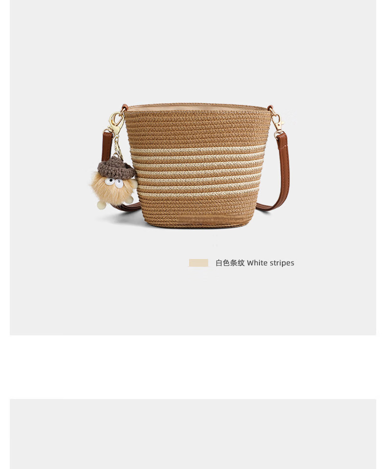 Love Sea Woven Crossbody Bag for Women Straw Bucket Beach Bag Birthday Gift for Girlfriend Wife Premium Feel 17