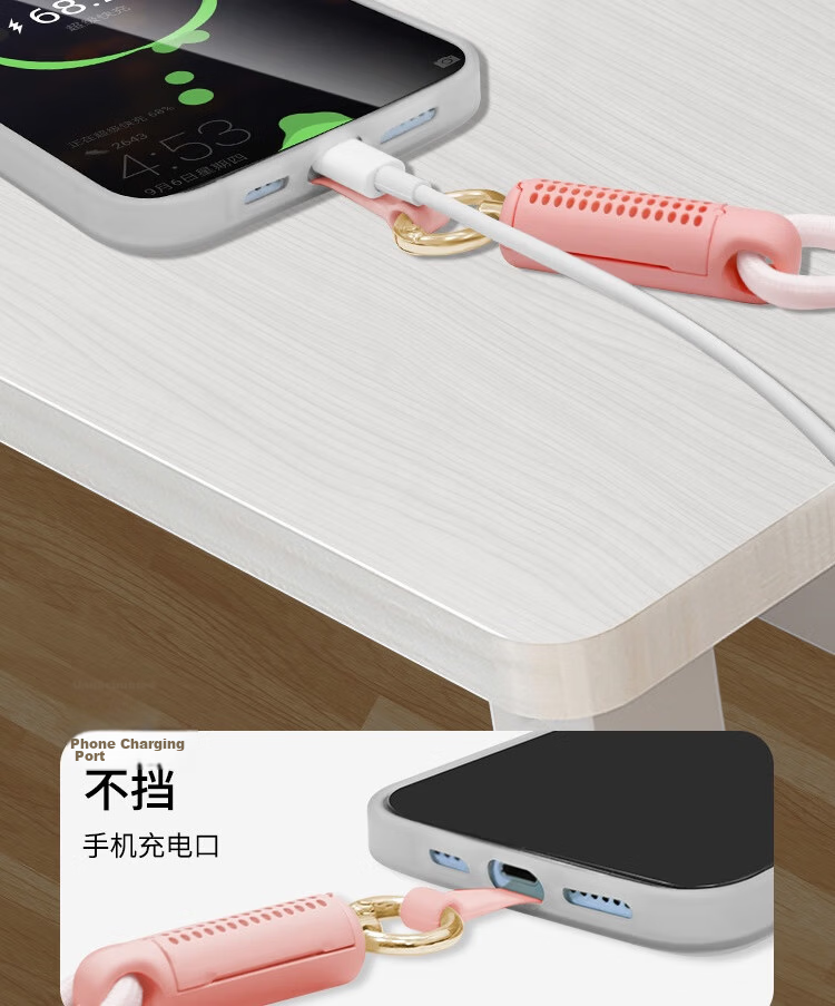 ESCASE Perfumed Phone Lanyard Crossbody Neck Strap Dopamine High-End Retractable Adjustable Anti-Lost for Huawei Mate 80 Apple 17 Pro Long White 10