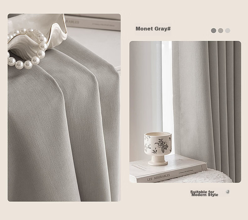 Mercury Home Textiles Blackout Curtains 5A Antibacterial Double-Sided Chenille Thickened Full Shading Curtains for Living Room and Bedroom 21