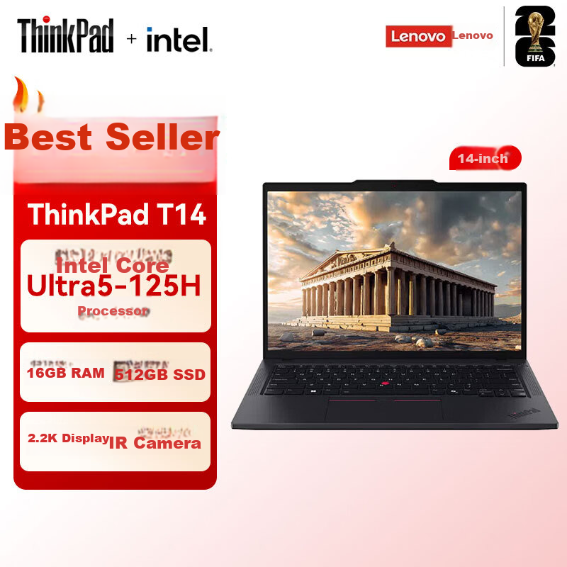 Lenovo ThinkPad T14 Gen5 14-inch AI Business Laptop Ultra5-125H/16GB/512GB/2.2K/IR Camera/Backlit Keyboard