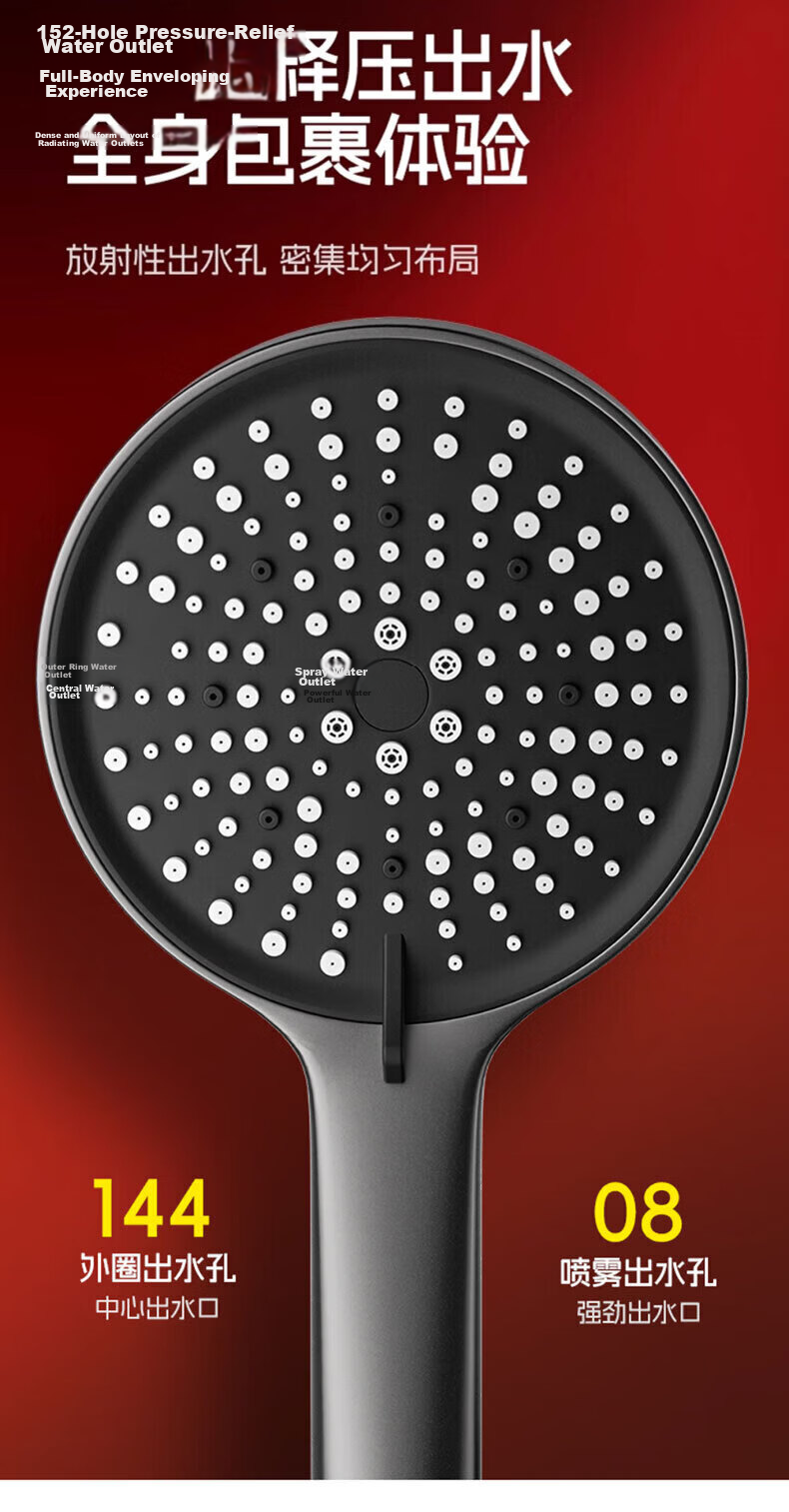 HOMK Seiko Shower Head Set with Hose, High-Pressure Bathroom Shower Sprayer 12
