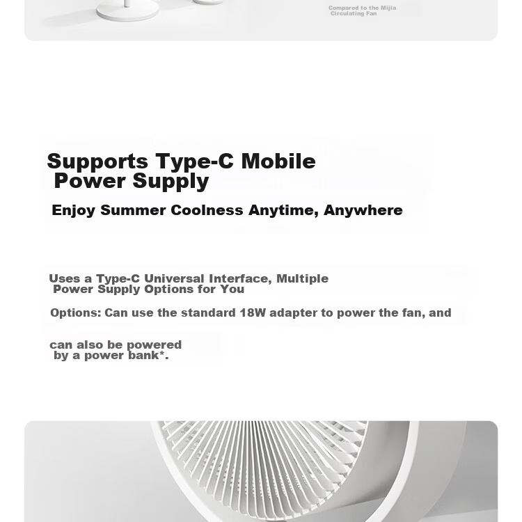Mijia Xiaomi Mini Handheld Fan DC Inverter Outdoor Portable Neck Hanging Dormitory Rechargeable Fan 40H Long Battery Life 100-Speed Adjustable 5