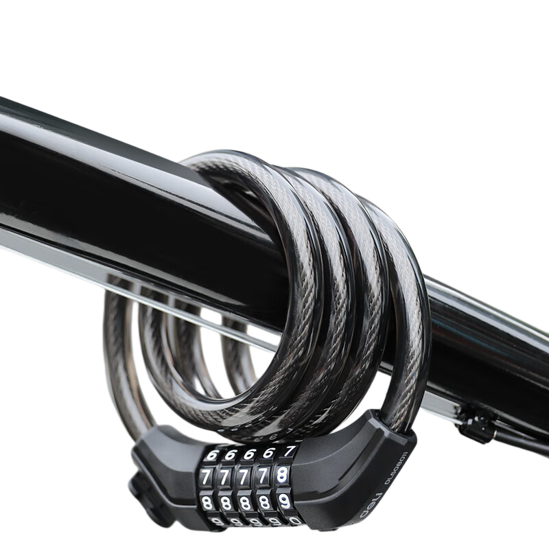 Deli Bicycle, Electric Bike, Five-Digit Combination Lock, Bicycle Accessories, Cycling Equipment, Steel Cable Lock, Mountain Bike Lock, 1.2 Meters