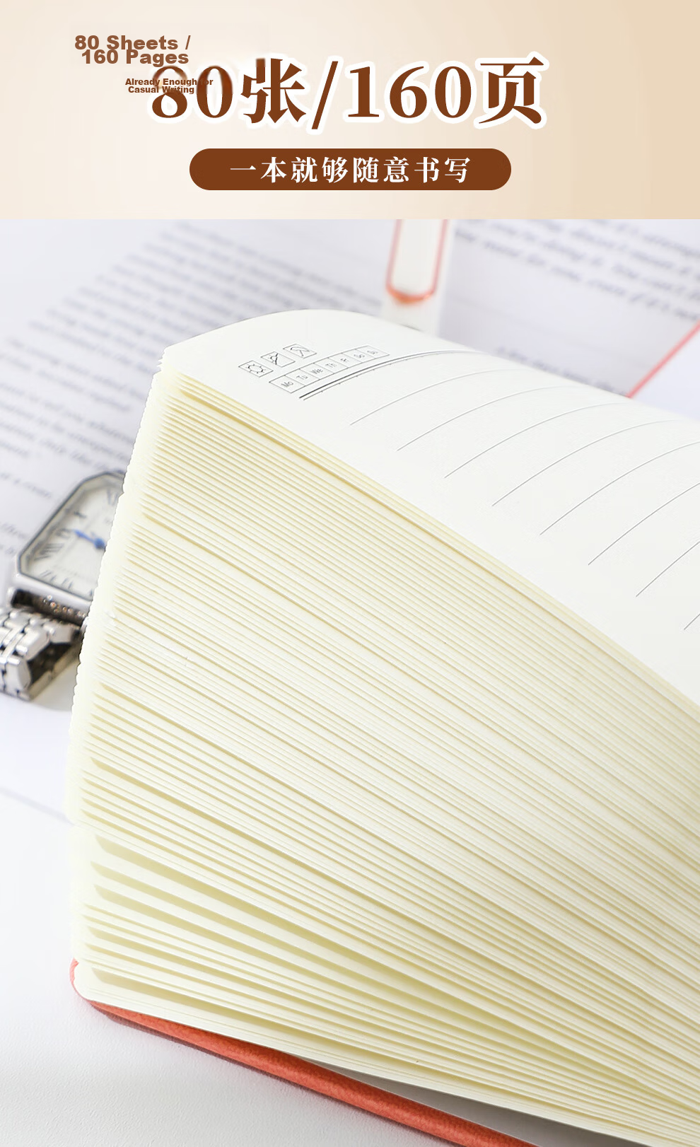 Jiaranheng A5 Hardcover Spiral Notebook with Strap, High-Quality Journal for Middle and High School Students, College Students, Graduate Exam Notes, Loose-Leaf Business Office Meeting Notebook, Dark G 3