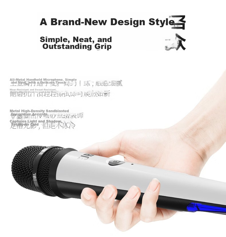 JBL ROCK ONE Handheld Wireless Microphone Portable Professional Anti-Howling KTV Karaoke Microphone for Home Outdoor Conference Black 8